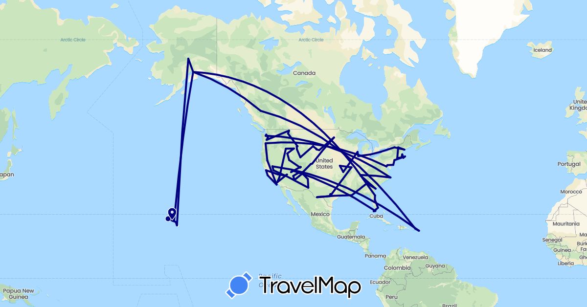 TravelMap itinerary: driving in United States, U.S. Virgin Islands (North America)
